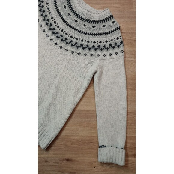VINTAGE LL Bean Sweater Womens Large Roll Neck Lambs Wool Fair Isle Knit  *FLAW* - Picture 3 of 16
